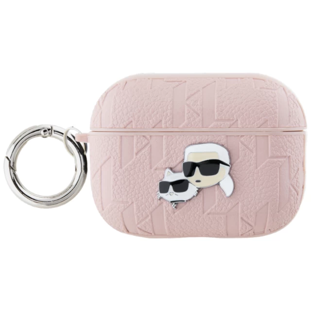 Чехол для наушников Karl Lagerfeld Monogram Karl & Choupette Head для AirPods Pro 2 Pink (KLAP2PGKCPP)