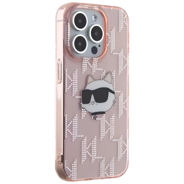 Чохол Karl Lagerfeld IML Choupette Head & Monogram для iPhone 15 Pro Max Pink (KLHCP15XHKLPCHP)