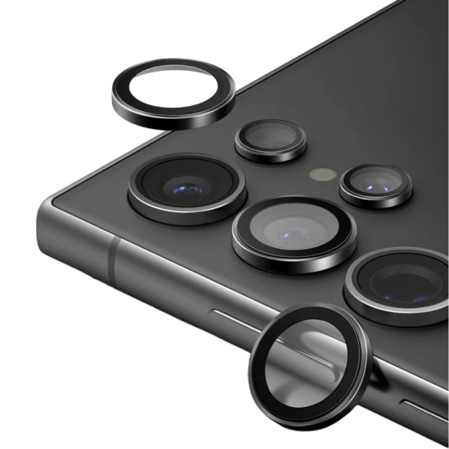 Захисне скло для камери UNIQ Optix Aluminium Camera Lens Protector для Samsung Galaxy S24 Ultra (S928) Midnight Black (UNIQ-GS24U-ALENSBLK)