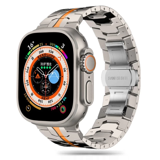 Ремінець Upex Stainless Line для Apple Watch 49 | 45 | 44 | 42 mm Orange Titanium (5906203697311)