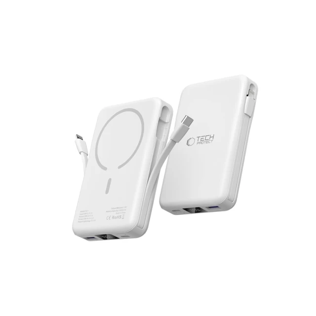 Портативний зарядний пристрій Tech-Protect PB31 LifeMag 10000mAh 15W White with MagSafe (5906302309276)