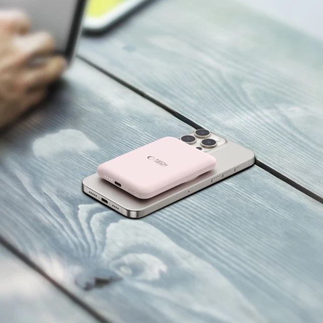 Портативний зарядний пристрій Tech-Protect PB10 LifeMag 5000mAh 15W Pink with MagSafe (5906302309528)