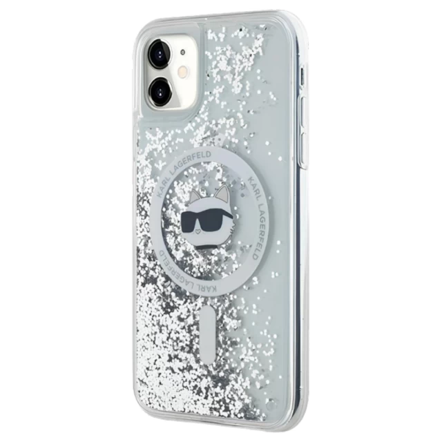 Чохол Karl Lagerfeld Liquid Glitter Choupette Head для iPhone 11 Transparent with MagSafe (KLHMN61LGCHSGH)