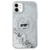 Чехол Karl Lagerfeld Liquid Glitter Choupette Head для iPhone 11 Transparent with MagSafe (KLHMN61LGCHSGH)