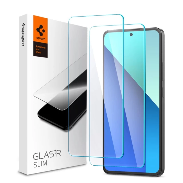 Захисне скло Spigen Glas.TR Slim для Xiaomi Redmi Note 13 4G/LTE (2 pack) Clear (AGL08295)