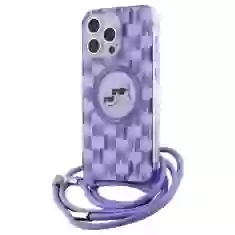 Чехол Karl Lagerfeld IML Crossbody Monogram Karl & Choupette Head для iPhone 15 Pro Purple with MagSafe (KLHMP15LHCKCKLCU)