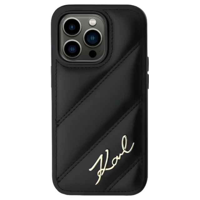 Чохол Karl Lagerfeld Diagonal Quilted Script для iPhone 14 Pro Max Black (KLHCP14XPQDSMGK)