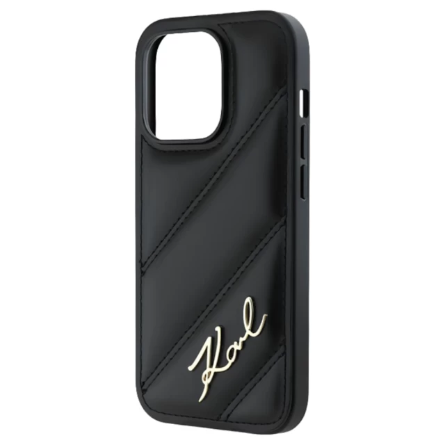 Чохол Karl Lagerfeld Diagonal Quilted Script для iPhone 14 Pro Max Black (KLHCP14XPQDSMGK)