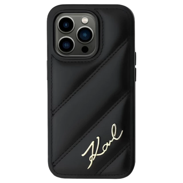 Чохол Karl Lagerfeld Diagonal Quilted Script для iPhone 13 Pro Black (KLHCP13LPQDSMGK)