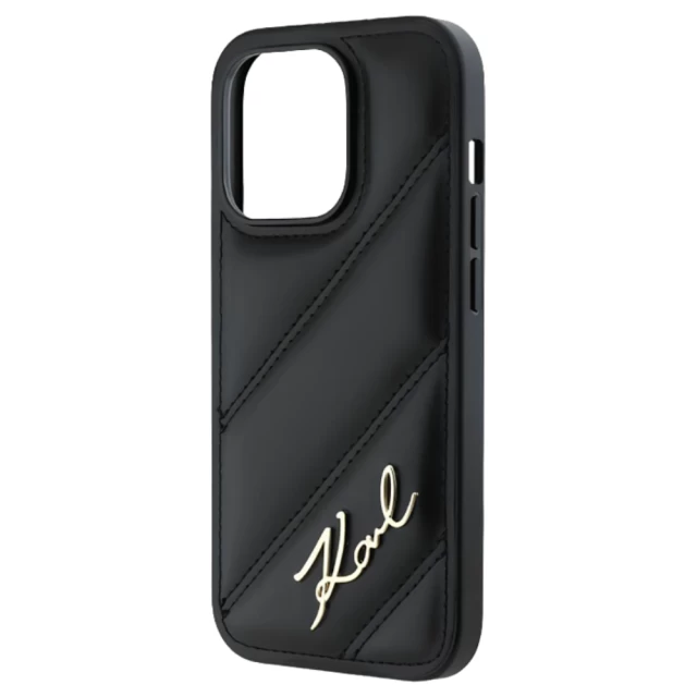 Чохол Karl Lagerfeld Diagonal Quilted Script для iPhone 13 Pro Black (KLHCP13LPQDSMGK)