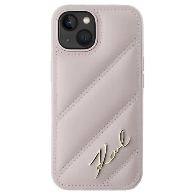 Чехол Karl Lagerfeld Diagonal Quilted Script для iPhone 14 Pink (KLHCP14SPQDSMGP)