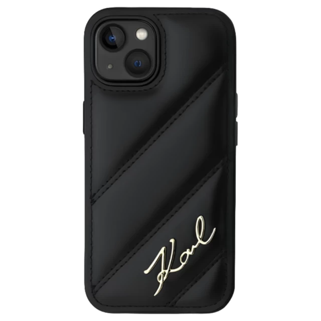 Чохол Karl Lagerfeld Diagonal Quilted Script для iPhone 14 Black (KLHCP14SPQDSMGK)