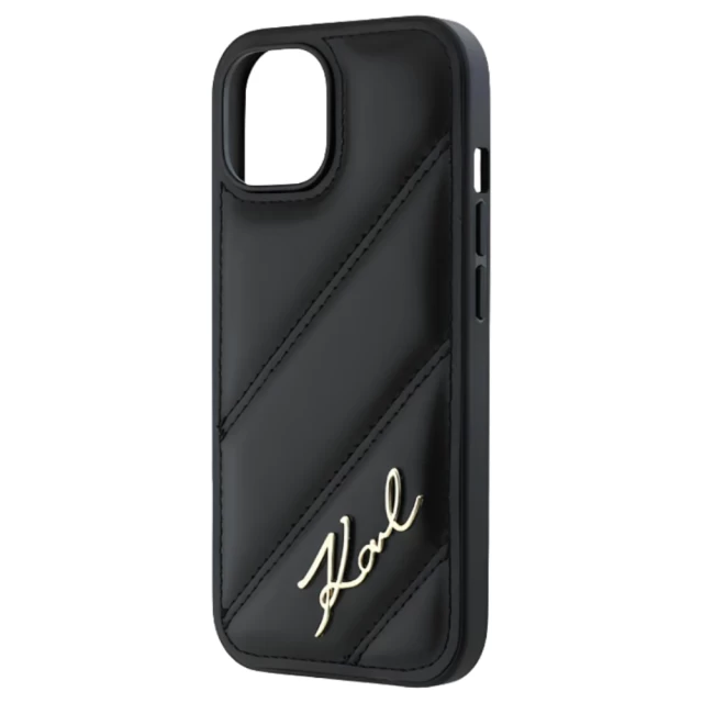 Чохол Karl Lagerfeld Diagonal Quilted Script для iPhone 14 Black (KLHCP14SPQDSMGK)