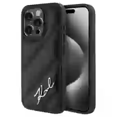 Чехол Karl Lagerfeld Diagonal Quilted Script для iPhone 14 Pro Black (KLHCP14LPQDSMGK)