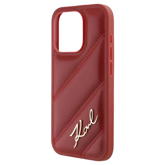 Чохол Karl Lagerfeld Diagonal Quilted Script для iPhone 15 Pro Max Red (KLHCP15XPQDSMGR)