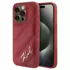 Чохол Karl Lagerfeld Diagonal Quilted Script для iPhone 15 Pro Max Red (KLHCP15XPQDSMGR)