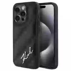 Чохол Karl Lagerfeld Diagonal Quilted Script для iPhone 13 Pro Max Black (KLHCP13XPQDSMGK)