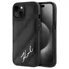 Чохол Karl Lagerfeld Diagonal Quilted Script для iPhone 13 Black (KLHCP13MPQDSMGK)