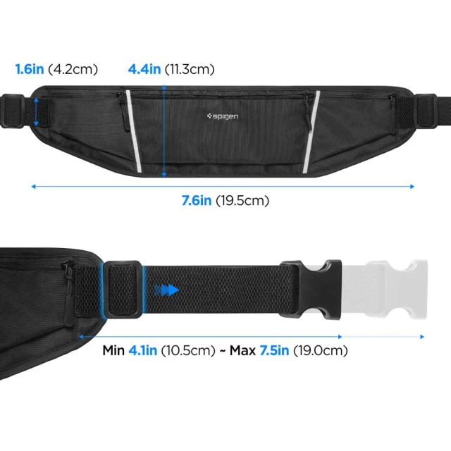 Спортивная сумка на пояс Spigen A710 Dynamic Shield Waist Bag Black (AMP04618)