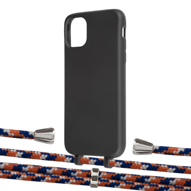 Чехол Upex Alter Eyelets for iPhone 11 Onyx with Aide Orange Azure and Casquette Silver (UP109672)