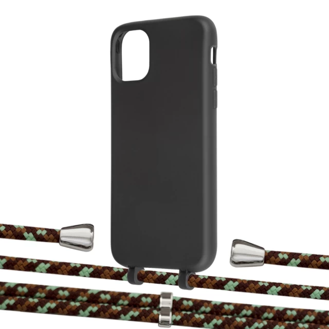 Чехол Upex Alter Eyelets for iPhone 11 Onyx with Aide Cinnamon Camouflage and Casquette Silver (UP109675)