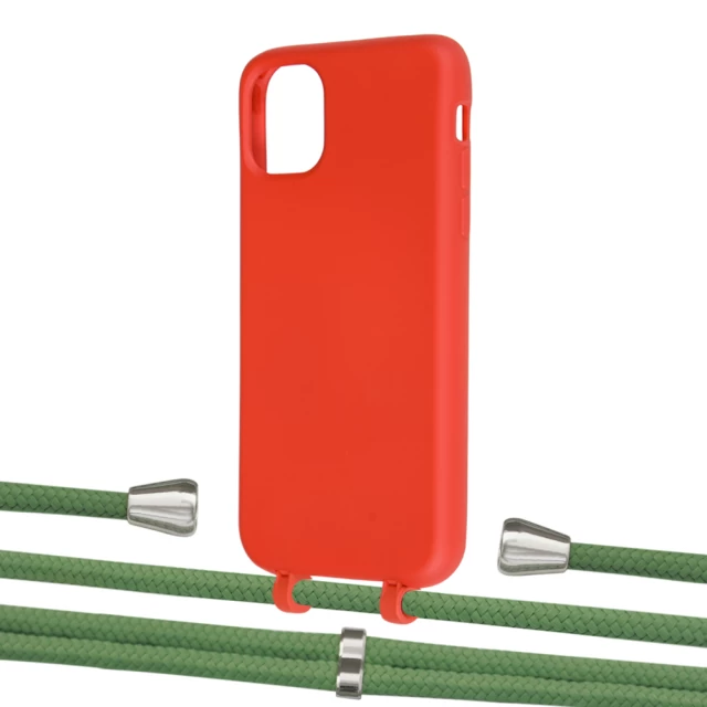 Чохол Upex Alter Eyelets for iPhone 11 Red with Aide Mint and Casquette Silver (UP109797)