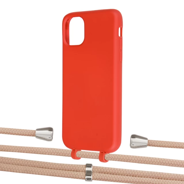 Чохол Upex Alter Eyelets for iPhone 11 Red with Aide Creole Pink and Casquette Silver (UP109804)