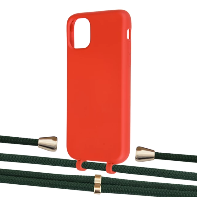 Чохол Upex Alter Eyelets for iPhone 11 Red with Aide Cyprus Green and Casquette Gold (UP109831)