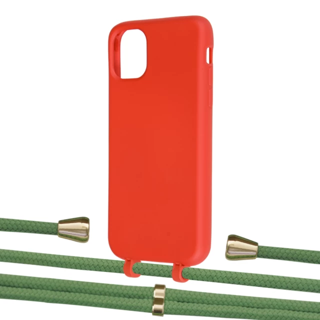 Чехол Upex Alter Eyelets for iPhone 11 Red with Aide Mint and Casquette Gold (UP109832)