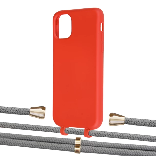 Чохол Upex Alter Eyelets for iPhone 11 Red with Aide Gray and Casquette Gold (UP109834)