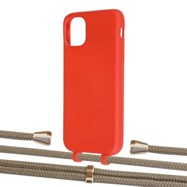Чохол Upex Alter Eyelets for iPhone 11 Red with Aide Champagne and Casquette Gold (UP109836)
