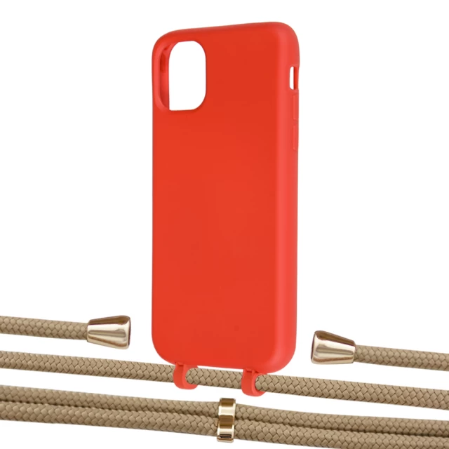 Чехол Upex Alter Eyelets for iPhone 11 Red with Aide Sand and Casquette Gold (UP109837)