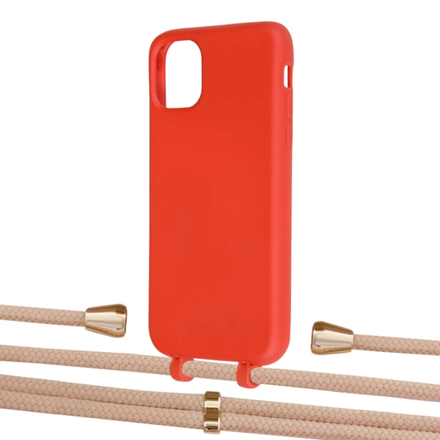 Чохол Upex Alter Eyelets for iPhone 11 Red with Aide Creole Pink and Casquette Gold (UP109839)