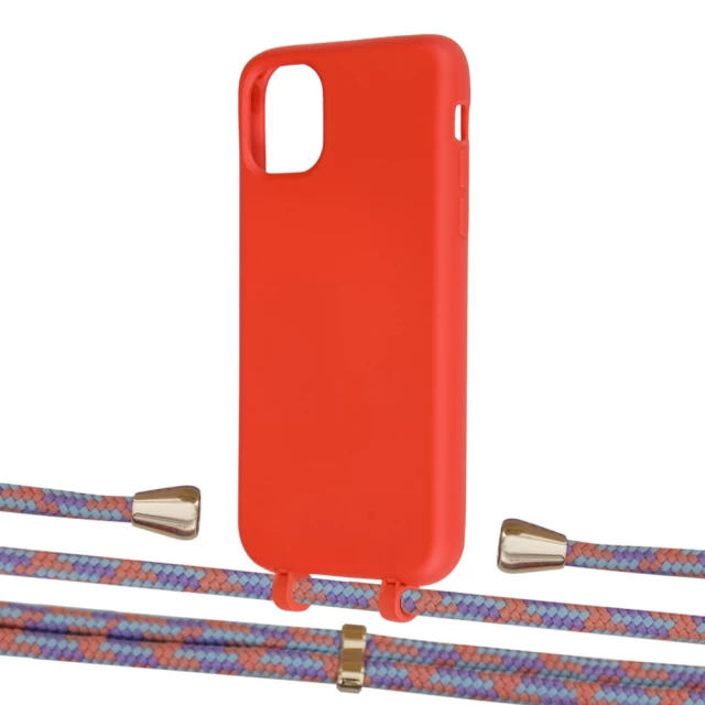 Чехол Upex Alter Eyelets for iPhone 11 Red with Aide Blue Sunset and Casquette Gold (UP109846)