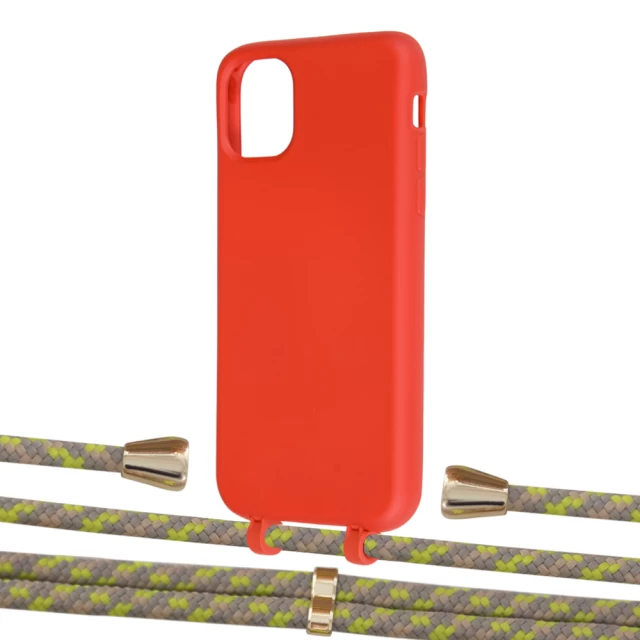 Чохол Upex Alter Eyelets for iPhone 11 Red with Aide Lime Camouflage and Casquette Gold (UP109852)