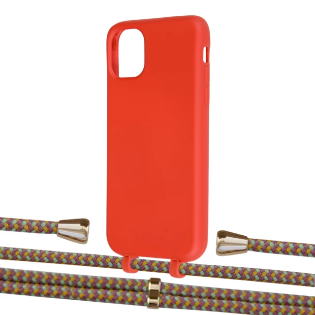 Чохол Upex Alter Eyelets for iPhone 11 Red with Aide Couleur Vintage and Casquette Gold (UP109855)