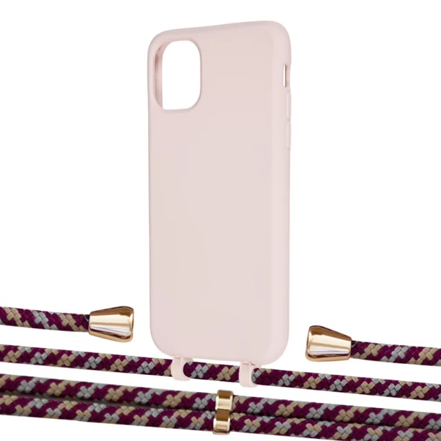 Чехол Upex Alter Eyelets for iPhone 11 Crepe with Aide Burgundy Camouflage and Casquette Gold (UP109988)