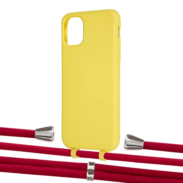Чехол Upex Alter Eyelets for iPhone 11 Daffodil with Aide Red and Casquette Silver (UP110069)