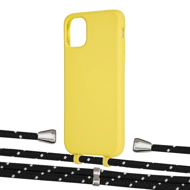 Чохол Upex Alter Eyelets for iPhone 11 Daffodil with Aide Black Dots and Casquette Silver (UP110087)