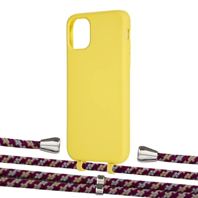 Чохол Upex Alter Eyelets for iPhone 11 Daffodil with Aide Burgundy Camouflage and Casquette Silver (UP110093)