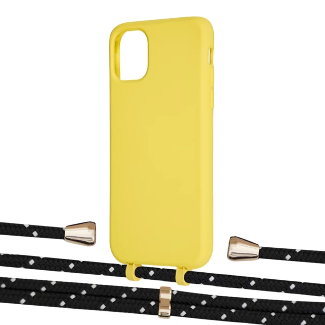 Чохол Upex Alter Eyelets for iPhone 11 Daffodil with Aide Black Dots and Casquette Gold (UP110122)