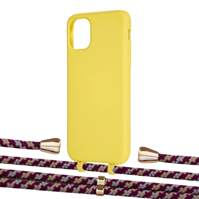 Чехол Upex Alter Eyelets for iPhone 11 Daffodil with Aide Burgundy Camouflage and Casquette Gold (UP110128)