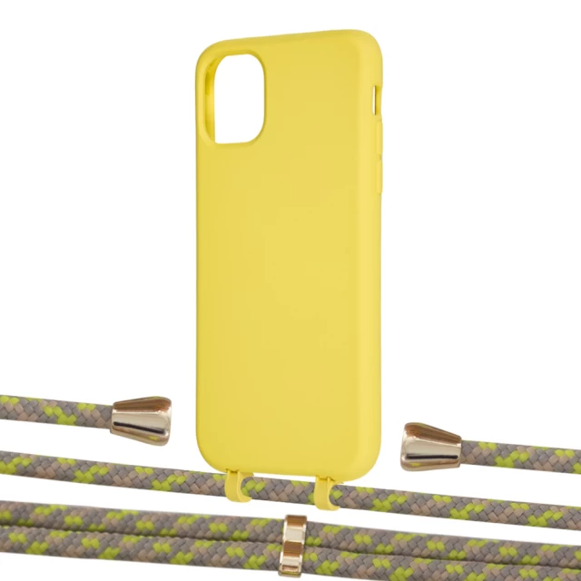 Чохол Upex Alter Eyelets for iPhone 11 Daffodil with Aide Lime Camouflage and Casquette Gold (UP110132)