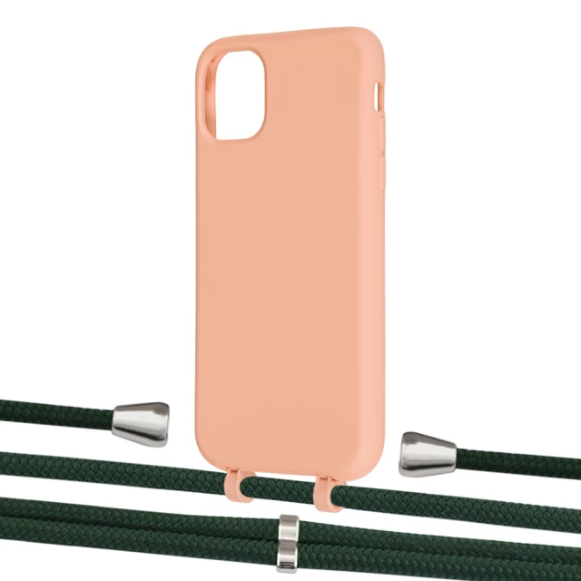 Чехол Upex Alter Eyelets for iPhone 11 Tangerine with Aide Cyprus Green and Casquette Silver (UP110216)