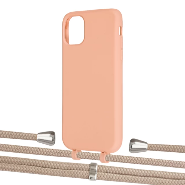 Чехол Upex Alter Eyelets for iPhone 11 Tangerine with Aide Peony Pink and Casquette Silver (UP110223)