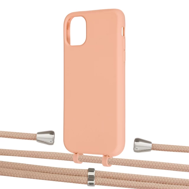 Чехол Upex Alter Eyelets for iPhone 11 Tangerine with Aide Creole Pink and Casquette Silver (UP110224)