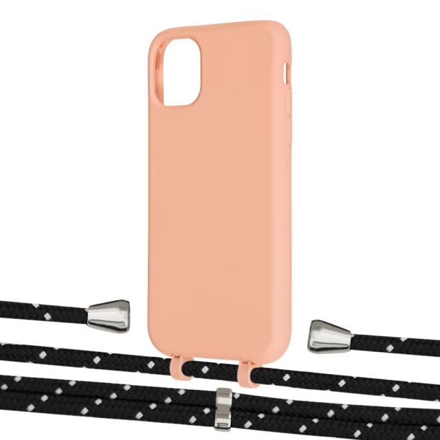 Чехол Upex Alter Eyelets for iPhone 11 Tangerine with Aide Black Dots and Casquette Silver (UP110227)