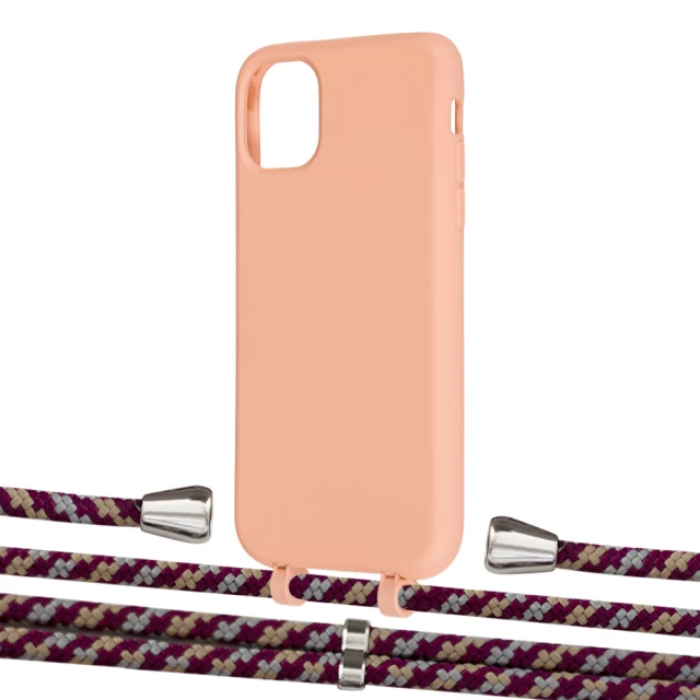 Чохол Upex Alter Eyelets for iPhone 11 Tangerine with Aide Burgundy Camouflage and Casquette Silver (UP110233)