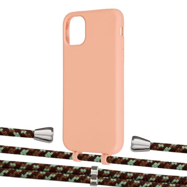 Чехол Upex Alter Eyelets for iPhone 11 Tangerine with Aide Cinnamon Camouflage and Casquette Silver (UP110235)