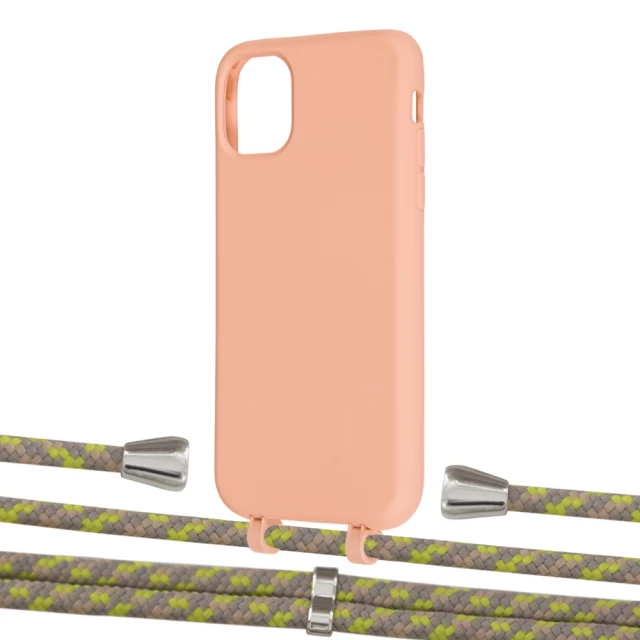 Чехол Upex Alter Eyelets for iPhone 11 Tangerine with Aide Lime Camouflage and Casquette Silver (UP110237)